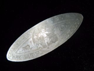 Antique Chinese Carved Mother Of Pearl Elliptical Gaming Chip With Jasmine Lotus