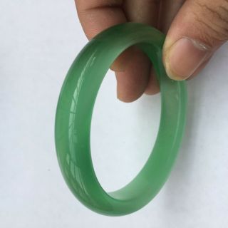 60mm Chinese Natural green Lavender Nephrite Jade/ Gems Bracelet Bangle 3