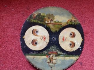 Antique Hand Painted Grandfather Clock Moon Phase Dial