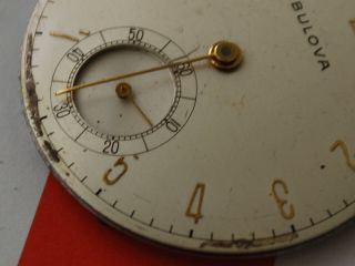 Vintage BULOVA 17AH 17J Pocket Watch Movement - - 2