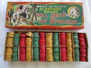 Vintage Quality Elephant Brand Roll Shots Cap Rolls For Toy Revolvers Guns Japan