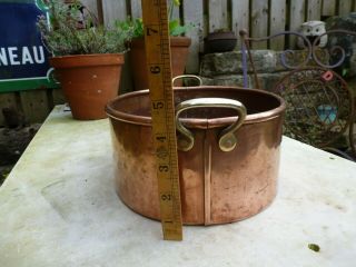 Vintage copper trough planter plant pot garden window box jam pan brass handles 5