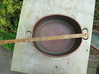 Vintage copper trough planter plant pot garden window box jam pan brass handles 7