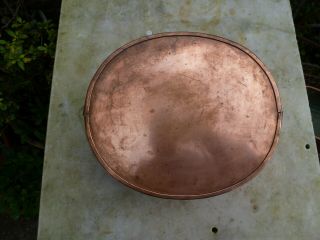 Vintage copper trough planter plant pot garden window box jam pan brass handles 8