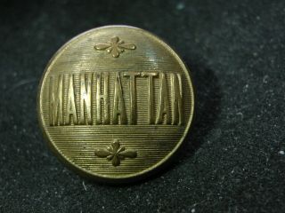 Manhattan (elevated) Railroad York City 23mm Coat Button Waterbury 1898 - 1903