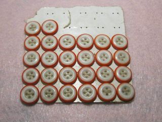 Vintage Buttons: Card Of 26 China