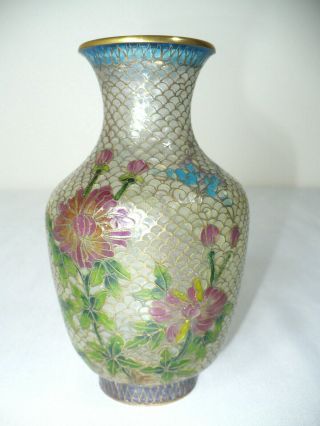 Antique Plique A Jour / Glass Cloisonne Floral Vase Collectible - L@@k