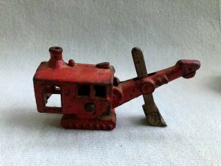 Hubley? Red Cast Iron Steam Shovel Digger Toy Antique 1930 