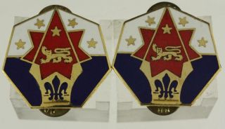 Vintage Us Military Dui Insignia Pin Set Vii Corps Ncbu