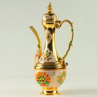 Chinese Exquisite Cloisonne TeaPot Carved Castle R0002 3