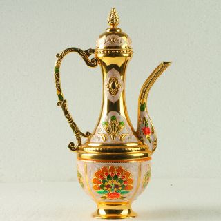 Chinese Exquisite Cloisonne TeaPot Carved Castle R0002 4