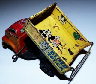Friction Powered Disneyland Donald Duck Dump Truck -
