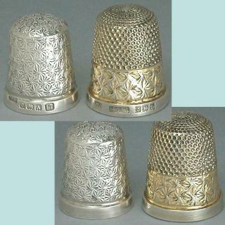 2 Vintage Sterling Silver Thimbles By Henry Griffith Hallmarked 1925 & 1953