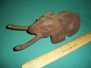 Antique Vintage Cast Iron Elephant Boot Jack Shoe Remover Door Stop 2