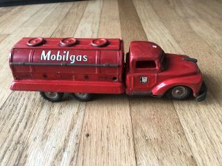 Japan Tin Toy Mobil Gas Fuel Truck Friction Vintage