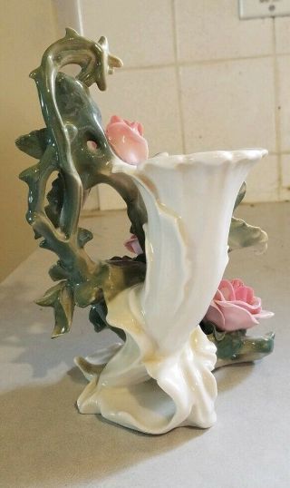 Karl Ens Volkstedt Antique Porcelain Hand Painted Rose Bud Vase Germany 2