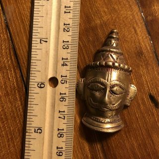 Antique Small Indian God Statue Amulet Brass Figurine Idol Figure Hindu Religion 3