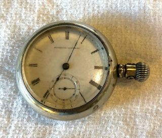 Waltham Antique Pocket Watch Ps Bartlett 18 Sidewinder Silverode For Repair
