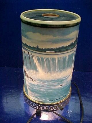 1955 Econolite Plastic Shade Niagara Falls Scene Motion Lamp