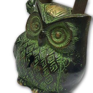 Owl Shaped Padlock Brass Vintage Style Lock Handmade Tricky Door Safety Lock BM1 3