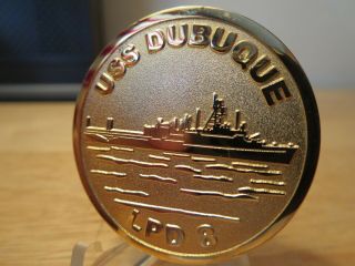 Uss Dubuque Lpd 8 Medal/token Our Country Heritage & Future Military War Ship