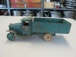 Metalcraft Vintage Toy Dump Truck Stamped Steel Pressed Steel 1930 ' s 1940 ' s 4