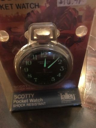Vintage Westclox Scotty Pocket Watch Made In Usa Black