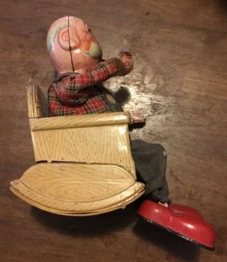 SAN JAPAN TIN TOY SMOKING GRANDPA For Part Or Fix As It’s As Its 2