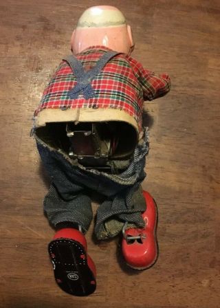 SAN JAPAN TIN TOY SMOKING GRANDPA For Part Or Fix As It’s As Its 6