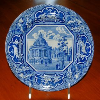 Early 19thc.  Medi.  Blue Staffordshire 8 1/4 " Plate,  " Radcliffe Library,  Oxford "