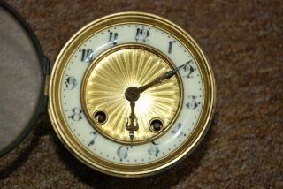 Antique French Clock Movement,  Porcelain (spares Or Repairs)