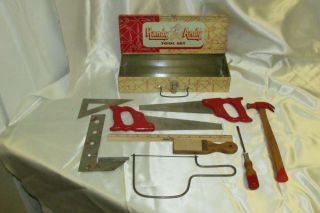 Vintage Handy Andy Tool Set By Skil - Craft Childrens Toy Tool Set 1950s 4t3