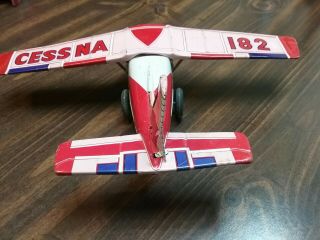 Vtg 1950s JAPANESE JAPAN FRICTION TIN TOY CESSNA 182 MODEL TOY AIRPLANE 4