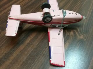 Vtg 1950s JAPANESE JAPAN FRICTION TIN TOY CESSNA 182 MODEL TOY AIRPLANE 5