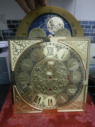 Hermle Clock Dial Moon Phase 280 X 396mm Roman Longcase Grandfather Brass Parts