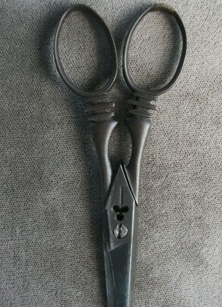 Antique Steel Embroidery Sewing Scissors,  4 1/4 ",  Interesting Shape,  Different