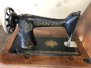1910 Antique Red Eye Singer Treadle Sewing Machine Head Sn G7513334 No 66