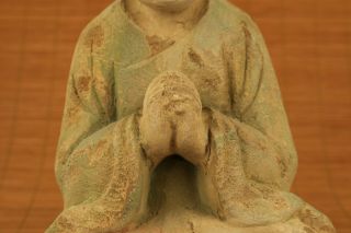 antique chinese old wood buddha statue figure netsuke blessing home decoration 3