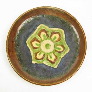 Rare Chinese Tang Tri - Colour Glaze Pottery Flower Design Plate