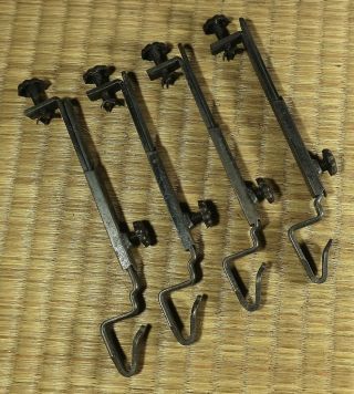 Wall - Mounting Clamp - Hooks / Set Of 4 / Japanese / Vintage