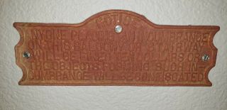 Antique Vtg 1900 ' s York City fire escape cast iron sign plaque industrial 4
