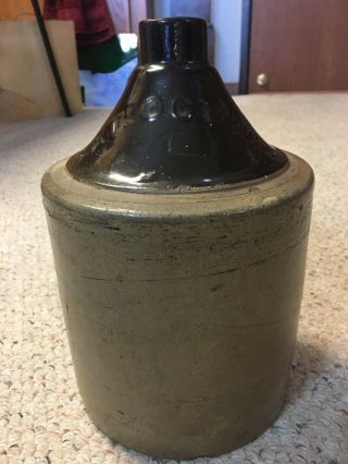 Rare Antique 1882 Stoneware Salt Glazed Whiskey 1 Gallon Crock Jug