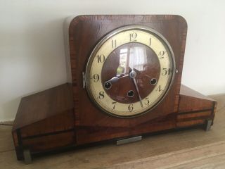 Antique Haller 1920s 30s Art Deco Mantel Piece Chiming Clock Fully