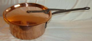 Antique French Copper/wrought Iron Cooking Pan / Lid 1830 Ham/dovet/stamped Jbw