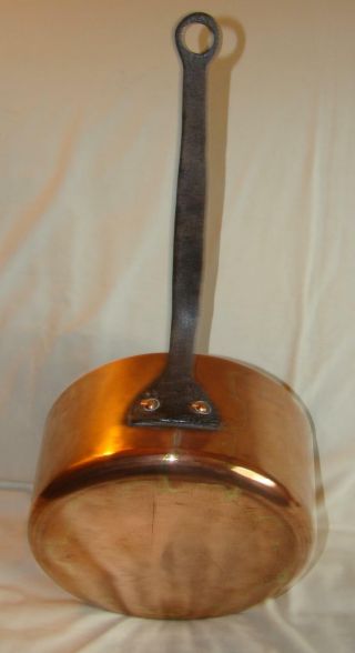 Antique French copper/wrought iron COOKING PAN / LID 1830 ham/dovet/stamped JBW 2