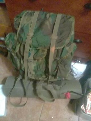 Military Alice Pack Suspender Strap And Frame Jungle And Rubber Ground Pad