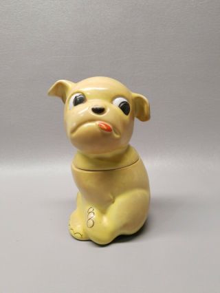 Antique Germany Puppy Dog Lidded Container Tobacco Jar 6 " Bonzo Humidor