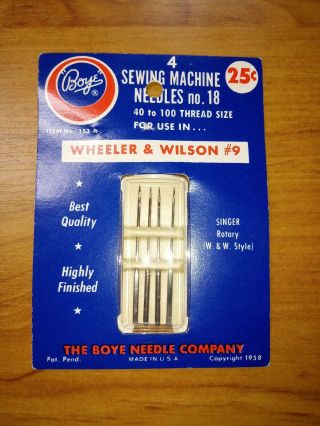 Nip 4 Sewing Machine Needle,  Size 18 For Wheeler & Wilson 9