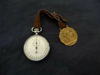 Vintage Ww2 Period Gallet Jules Racine & Co Stop Watch 7j With Boxers Fob