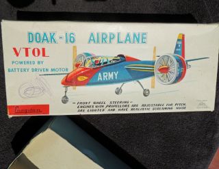 Rare Vintage Cragstan Toys Japan Doak - 16 Army Airplane Vtol Box 40271